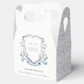 Ballotins Chic Bleu Fleur sauvage Aquarelle Crest Graduation (Ouvert)
