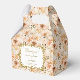 Ballotins Chic Blush Gold Wedding Favor Box Fleurs Boho