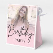 Ballotins Chic Blush Pink Gradient Photo Birthday Dinner (Arrière)