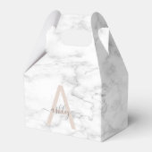 Ballotins Chic Blush Pink White Marble Script Nom monogram (Arrière)