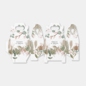 Ballotins Chic Boho Orchidées rose et Feuille séché Mariage (Déplié)