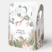 Ballotins Chic Boho Orchidées rose et Feuille séché Mariage (Ouvert)