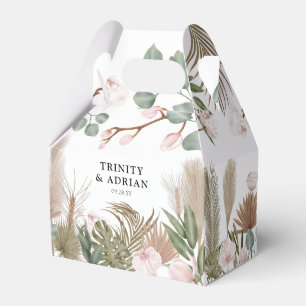 Ballotins Chic Boho Orchidées rose et Feuille séché Mariage