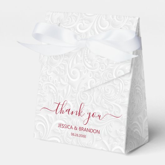 Ballotins Chic Cranberry Red Calligraphy Merci (Verso)