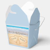 Ballotins Chic Dusty Blue Beach Mariage 2 Coeurs dans le sab (Ouvert)