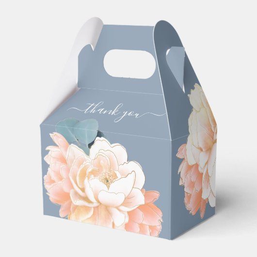 Ballotins Chic Dusty Blue Blush Gold Peach Floral Mariage (Arrière)