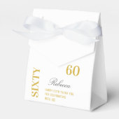 Ballotins Chic Elegant 60e anniversaire Merci or blanc (Verso)