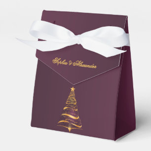 Ballotins Chic Élégant Arbre de Noël Merci Mariage Or