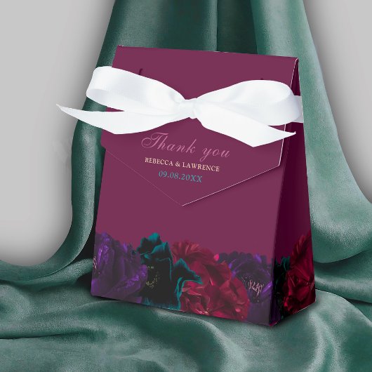 Ballotins Chic élégant bijou tons fleurs mariage bordeaux