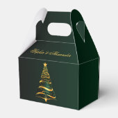 Ballotins Chic élégant Gold Christmas Tree Merci Mariage (Arrière)