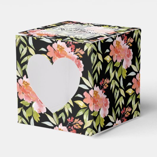 Ballotins Chic Fleurs de verdure florales rouges Baby Shower (Verso)