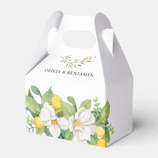 Ballotins Chic Floral et citron vert boîte de mariage préfér (Verso)