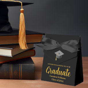 Ballotins Chic Gold Black Parti de graduation personnalisée