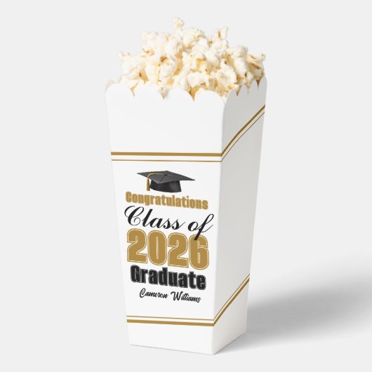 Ballotins Chic Gold Class of 2026 Graduation Party Popcorn (Sauté)