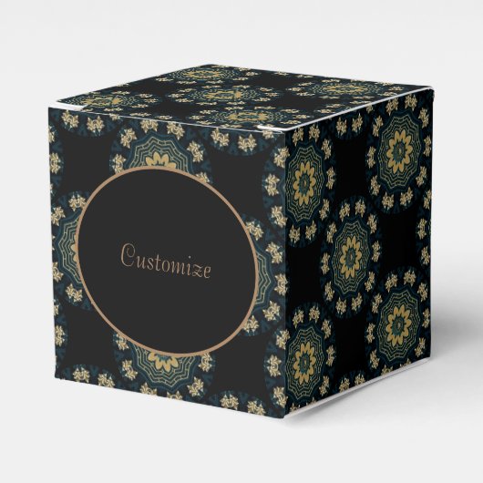 Ballotins Chic Gold & Green Asian Style Cube (Verso)