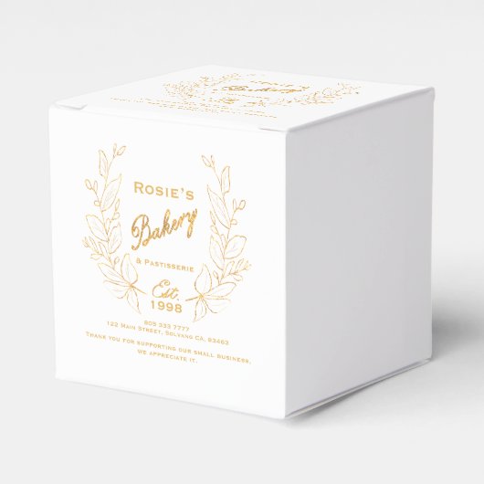 Ballotins Chic Gold Wreath Bakery Logo Info société (Verso)