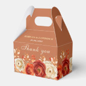 Ballotins Chic mariage à fleurs orange terre cuite d'automne (Verso)