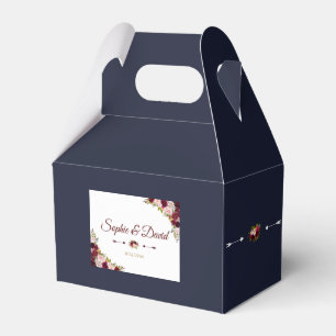 Ballotins Chic Marsala Floral Automne Marine Mariage bleu