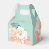 Ballotins Chic Mint Green Gold Blush Peach Floral Mariage (Arrière)