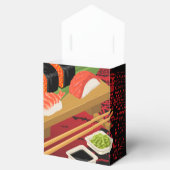 Ballotins Chic Moderne élégant Sushi noir & rouge (Ouvert)