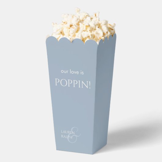 Ballotins Chic Monogramme Couple Bleu et Blanc Popcorn (Sauté)