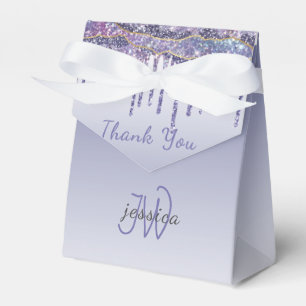 Ballotins Chic Monogramme Parties scintillant Bleu de marbre