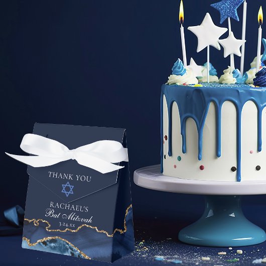 Ballotins Chic Navy Blue Gold Agate Bat mitzvah Fancy Party