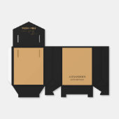 Ballotins Chic noir et or Merci d'anniversaire (Déplié)