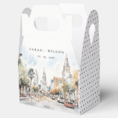 Ballotins Chic Orlando Floride Skyline Mariage d'aquarelle (Ouvert)