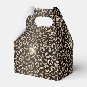 Ballotins Chic Parties scintillant d'or noir Leopard