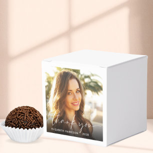 Ballotins Chic Script Photo Overlay Merci de graduation