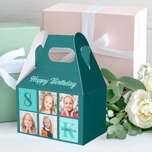 Ballotins Chic Teal Photo Collage Custom Birthday Party