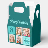 Ballotins Chic Teal Photo Collage Custom Birthday Party (Ouvert)