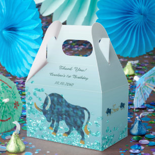 Ballotins Chic Turquoise Parties scintillant Bleu Or Taurus 