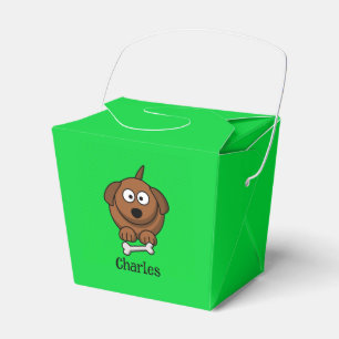 Ballotins Chien Brown avec os personnalisé sur vert