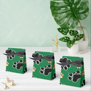 Ballotins Chien canin de luxe noir et bronzé empreinte de pa