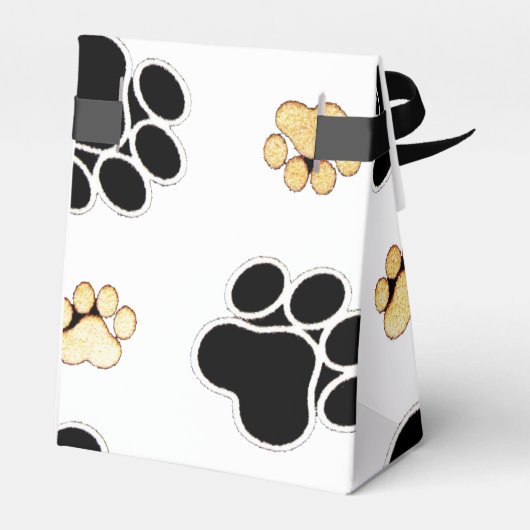 Ballotins Chien canin noir et tan empreinte de patte blanc (Arrière)