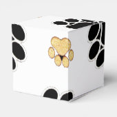 Ballotins Chien canin noir et tan empreinte de patte blanc (Arrière)