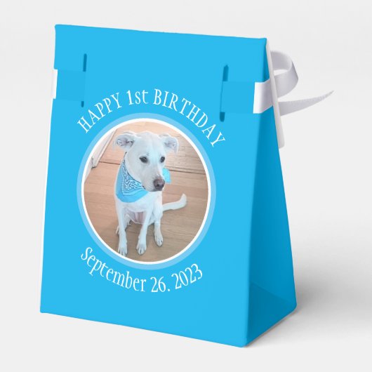 Ballotins Chien coquelicot mignon en Écharpe Bleue Joyeux 1e (Arrière)