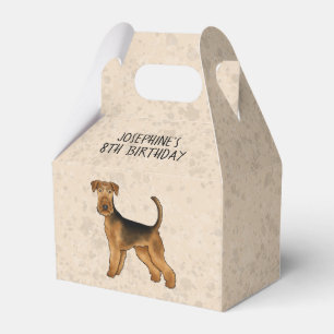 Ballotins Chien de dessin animé Airedale Terrier sur fond be