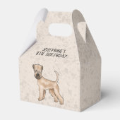 Ballotins Chien De Terrier Roulé Sur Le Beige Avec Texte (Arrière)