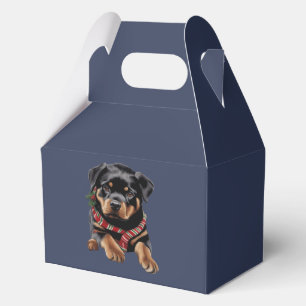 Ballotins Chien Rottweiler de Noël portant une écharpe