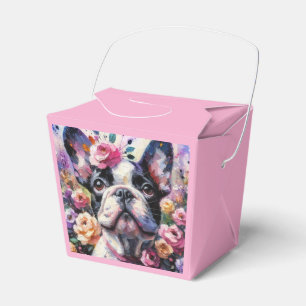 Ballotins Chien-taureaux français avec Chien Floral Rose Bla