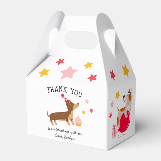 Ballotins Chiens roses d'anniversaire mignons (Arrière)