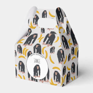 Ballotins Chimpanzé singe et banane personnalisé Anniversair