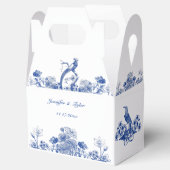 Ballotins Chine florale bleue et blanche Motif avec oiseaux (Ouvert)