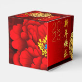 Ballotins Chinois lapin coupé en papier pivoines Nouvel An 2 (Arrière)