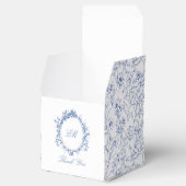 Ballotins Chinoiserie Blue Toile Floral Crest Mariage (Ouvert)