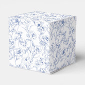 Ballotins Chinoiserie Blue Toile Floral Crest Mariage (Arrière)