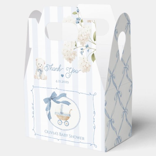 Ballotins Chinoiserie Coquette carriage Blue Baby Shower (Ouvert)